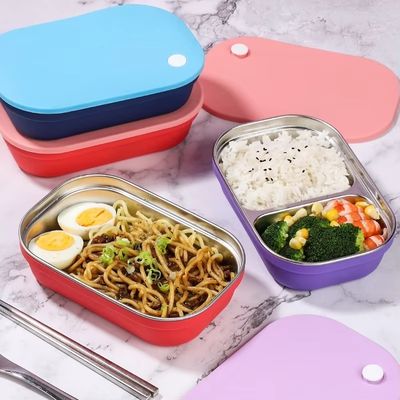 قیمت خوب BPA-Free Stainless Steel Bento Box for Kids with Silicone Sleeve آنلاین