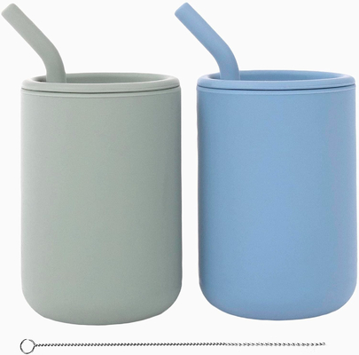جام Sippy سیلیکونی بدون BPA بادوام، لیوان های آموزشی سیلیکونی نشتی