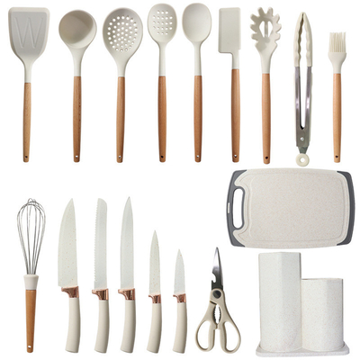 قیمت خوب 19Pcs ابزار آشپزخانه آسان برای تمیز کردن ابزار آشپزخانه چوبی، ابزار آشپزی برای غیر چسبناک آشپزخانه ابزار آشپزخانه آنلاین
