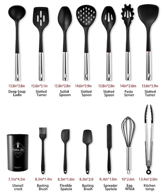 قیمت خوب 14pcs ابزار آشپزخانه مجموعه ابزار آشپزخانه مجموعه مواد آشپزخانه ضد چسب با دستگیره فولاد ضد زنگ ابزار آشپزخانه آنلاین