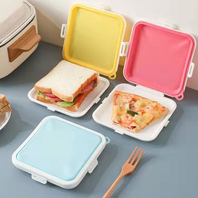 قیمت خوب مخزن ساندویچ سیلیکونی با اسنپ آف، جعبه ساندویچ برای ناهار، بدون BPA، ضد لیک، حامل ساندویچ پلاستیکی قابل استفاده مجدد آنلاین