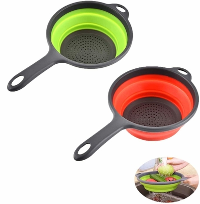 پاستا قابل شستشو سیلیکون Colander Colander قابل جمع کردن سیلیکون آشپزخانه وسایل آشپزخانه فضای صرفه جویی