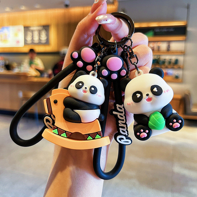 قیمت خوب 30 گرمي وزن سبک نازک کارتونی پاندا Keychain Pendant برای بچه ها کیف های دستی هدیه کریسمس آنلاین