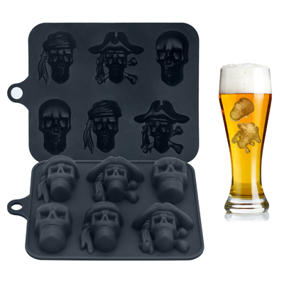 سیلیکون Ice Cube Tray 3D Skull Ice Mold-2Pack Easy Release برای کوکتل های ویسکی و نوشیدنی های آبمیوه دار