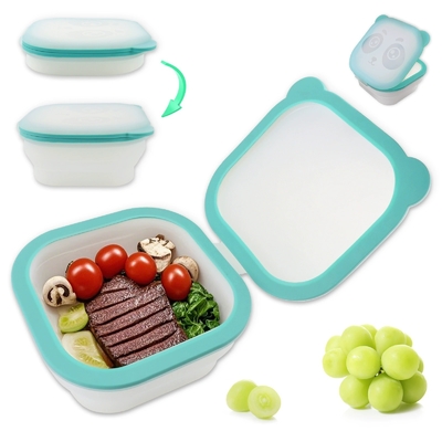قیمت خوب جعبه ناهار سیلیکونی قابل استفاده مجدد و جمع شونده با مهر و موم ضد نشت و هوا - بدون BPA، درجه مواد غذایی، ایمن برای مایکروویو و فریزر، ظرف نگهداری مواد غذایی سازگار با محیط زیست و بادوام برای آماده سازی غذا، اداره، مدرسه آنلاین