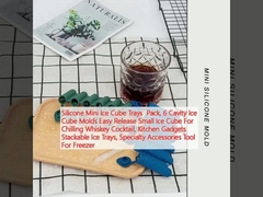 سیلیکون مینی یخ مکعب سینی بسته بندی، 6 حفره یخ مکعب قالب آسان آزاد کردن کوچک یخ مکعب برای خنک کردن کوکتل ویسکی، آشپزخانه گجت های Ice Trays Stackable، لوازم جانبی تخصصی ابزار برای فریزر