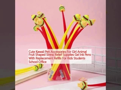 لوازم جانبی قلم کاوایی زیبا برای دختران مواد ضد استرس به شکل میوه قلم های جوهر ژل با پر کردن مجدد برای بچه ها دانش آموزان دفتر مدرسه