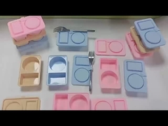 آماده سازی غذا آسان شده است! ظرف های 3 بسته سیلیکونی با پوشش. جعبه دو قطعه