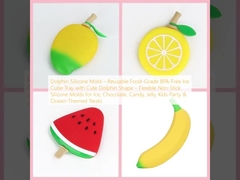 قالب سیلیکونی دلفین ️ سینی کیوب بدون BPA قابل استفاده مجدد با شکل دلپذیر دلفین ️ قالب های سیلیکونی انعطاف پذیر ضد چسب برای یخ، شکلات، آب نبات، ژله، جشن بچه ها و غذاهای دریایی